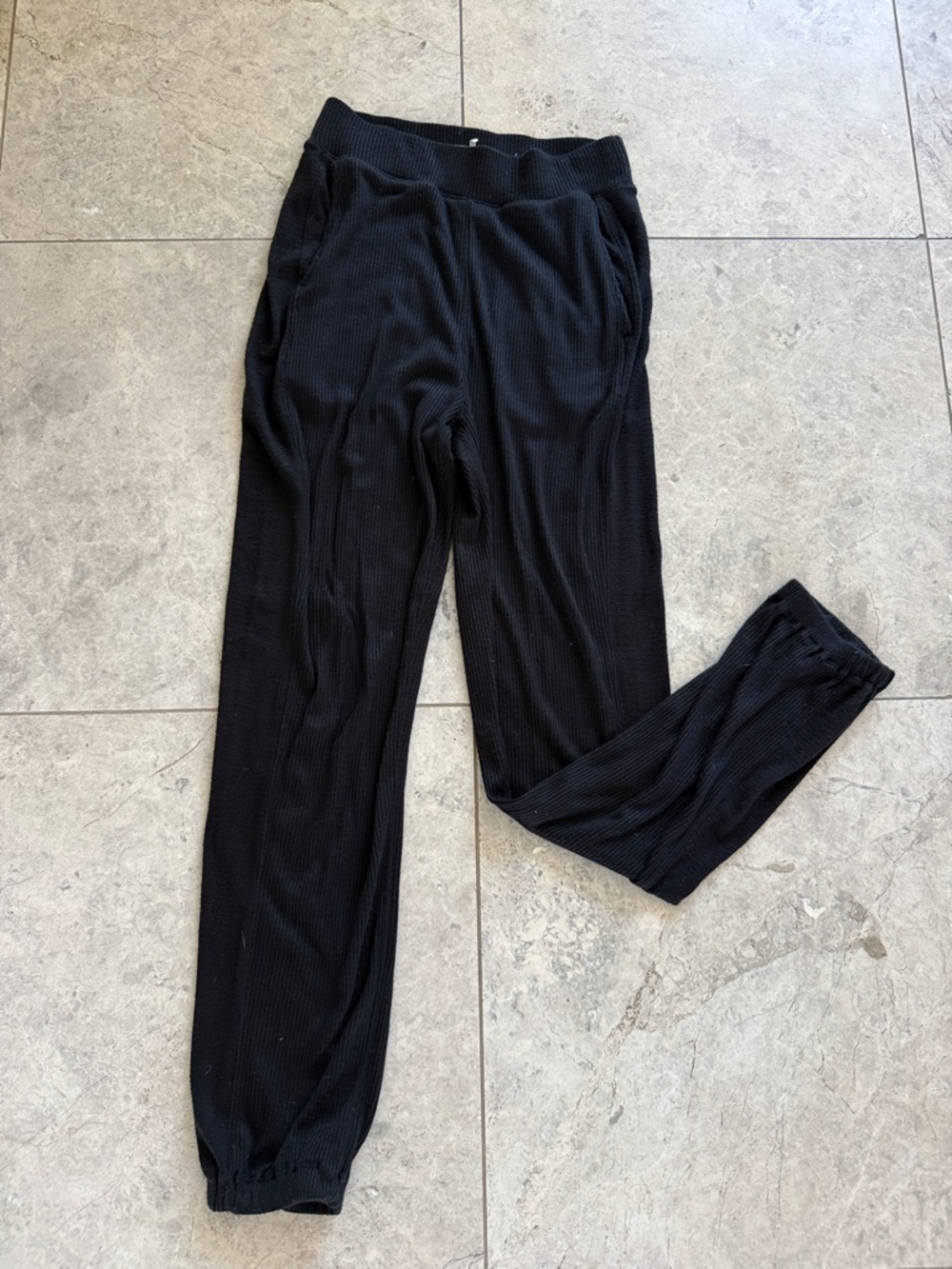 rag & bone Black Ribbed Track Joggers